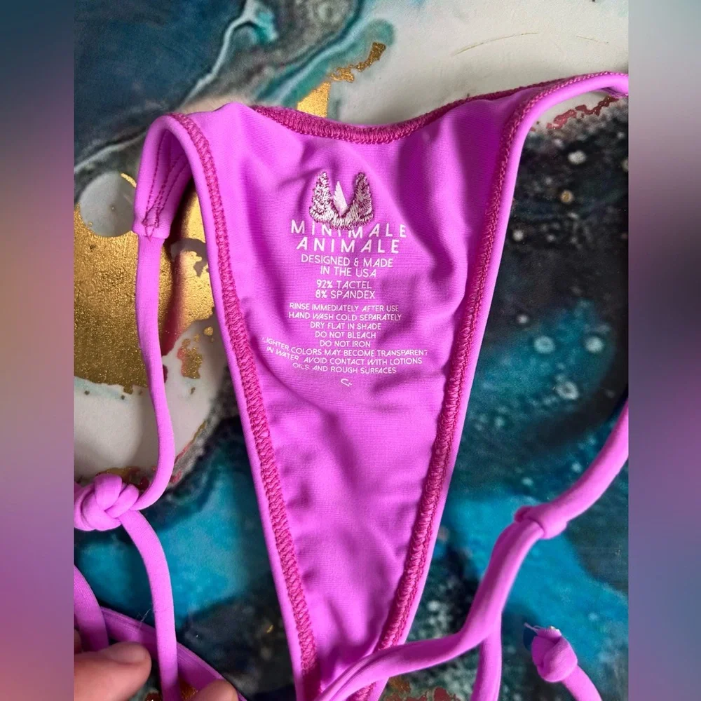 Minimale Animale SANCTUARY TASSEL THONG BIKINI BOTTOM in PARAISO VIOLET - Picture 8 of 12